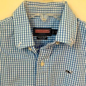 Boys gingham Vineyard Vines button up shirt